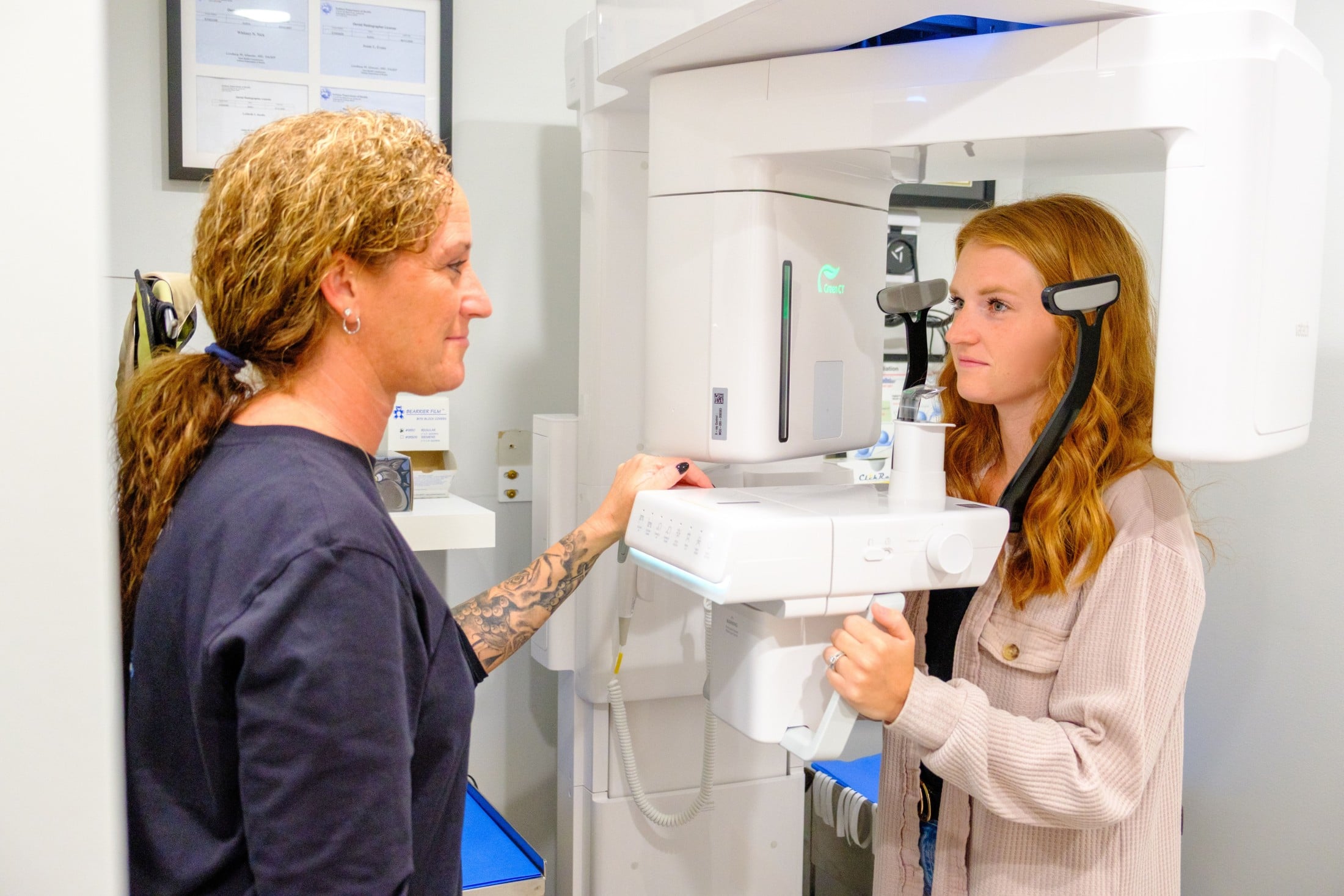 girl receiving cbct scan