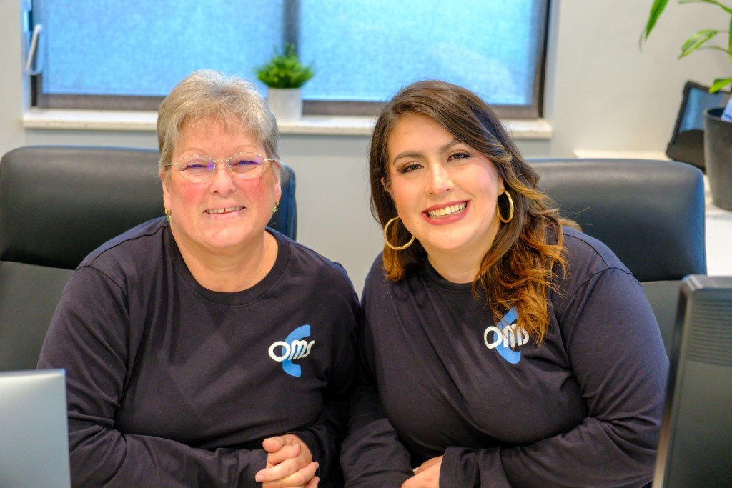office pair staff posing
